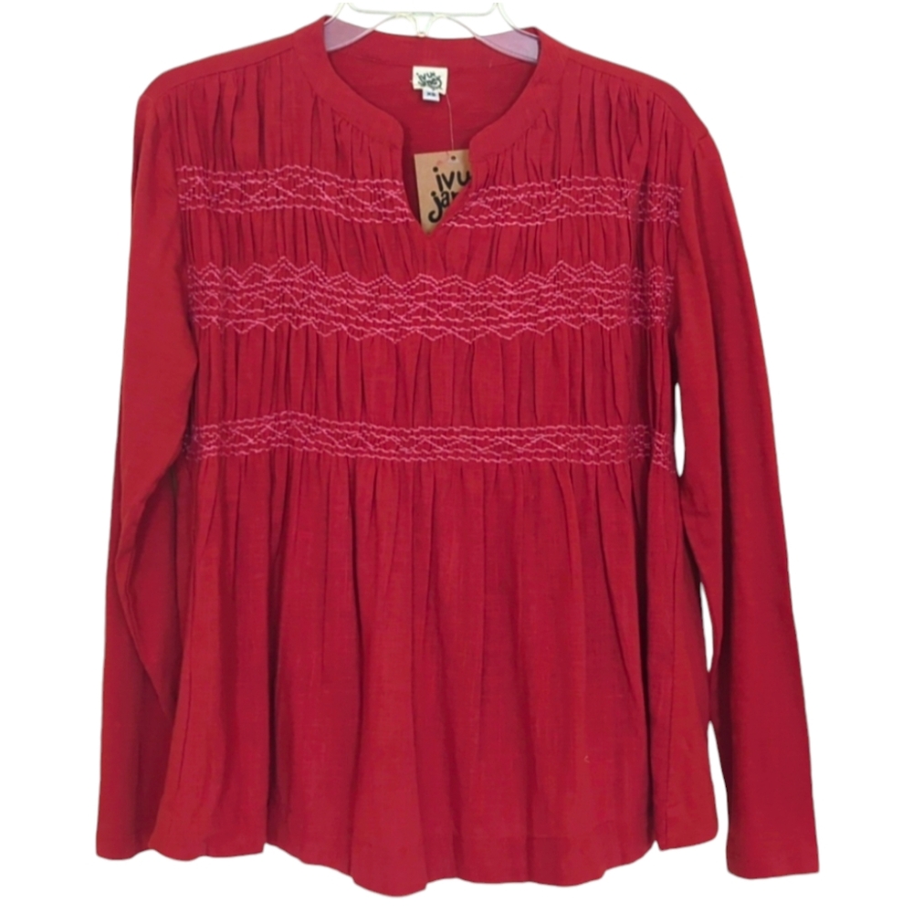 NWT ANTHROPOLOGIE IVY JANE SMOCKED PULL OVER TOP 🌸